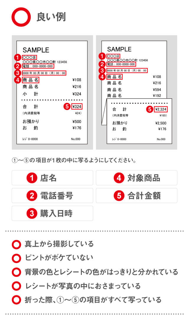 レシート撮影方法1